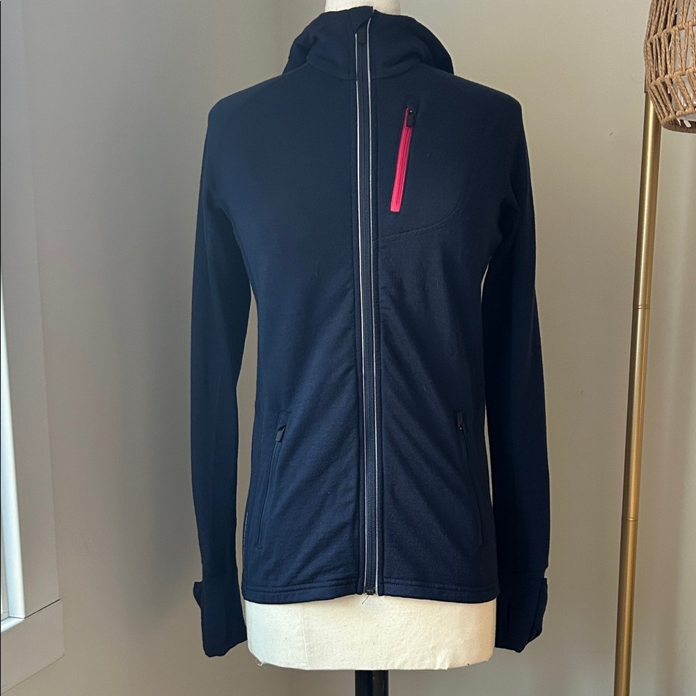 Icebreaker Navy Zip Front with Hood